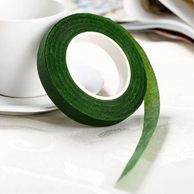 12mm Self-adhesive Green Paper Tape Floral Stem For Garland Wreaths DIY Craft Artificial Silk Flower