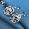 925 Sterling Silver Round Geometry Drop Earring Jewelry