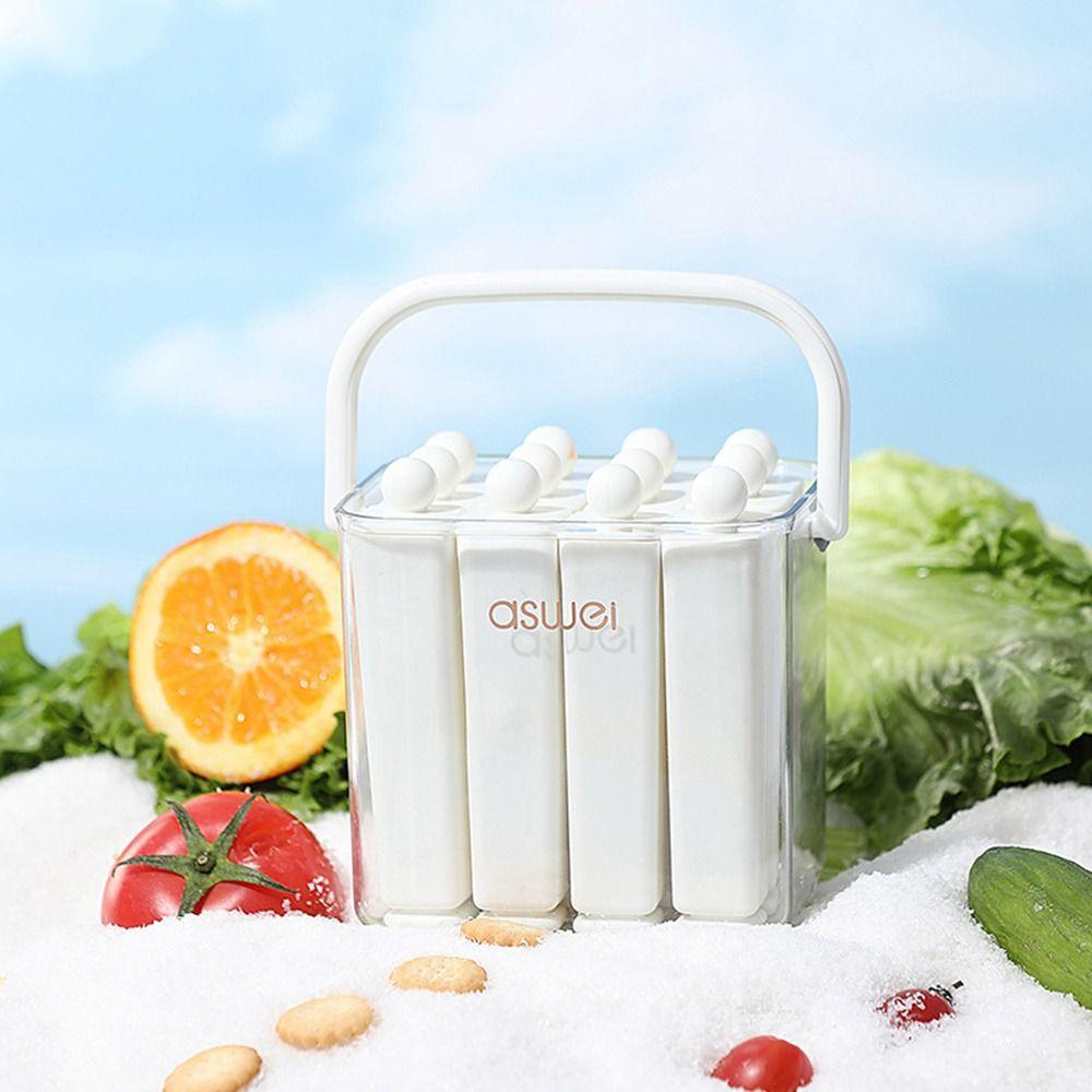 With Lid Old Popsicle Mold Silicone Frozen Ice Cream Molds New Long Bar Ice Tray for Freezer
