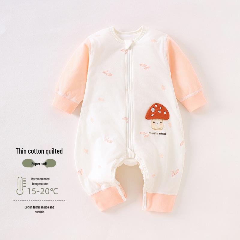 Cozy Cotton-Padded Newborn Sleeping Bag with Zipper - Anti-Kick Romper for Autumn/Winter