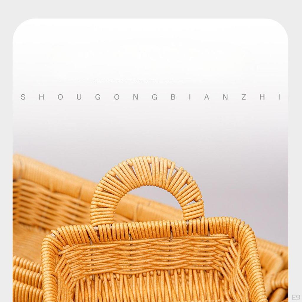Display Basket,Handwoven Storage Basket with Handle,Table Organizer, Desktop Decorative Container