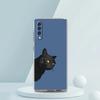 Roztomilý kreslený obal s černou kočkou pro Samsung A54 A52 A50 A70 A30 A40 A20S A20E A02S A12 A14 A22 A42 A72 A34 A32 5G A04s Průhledný kryt