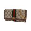 Gucci Ophidia Logo Streifen Web Kette Schultergurt Canvas und Leder Handtasche Damen Handtaschen Ebenholz Braun 546592-96IWS-8745