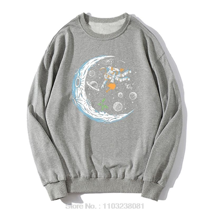 

Мужской свитер с капюшоном из хлопка, повседневный, с забавным принтом астронавта, свободный свитшот для мужчин, уличный стиль, топы в стиле хип-хоп XL