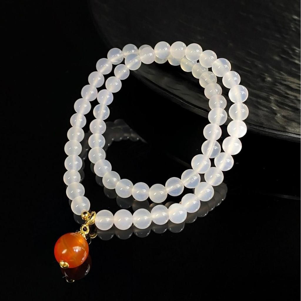 Jingxi Kristall Rot-Weißer Achat DIY Armband: Damenmode 2025