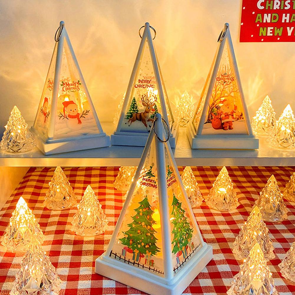 Weihnachtslaterne Licht Beleuchtetes Xmas-Muster Nachtlicht Für Weihnachten Hochzeit Geburtstag Dekor