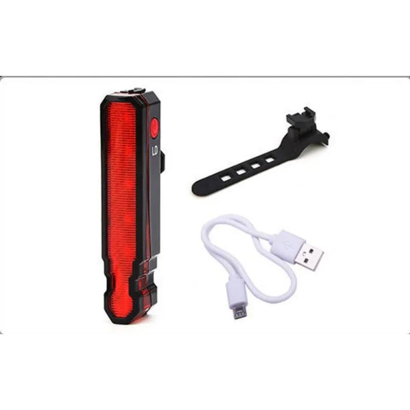 

Перезаряжаемый задний фонарь для велосипеда, 6 режимов освещения, предупреждающий фонарь для безопасности велосипедистов, фары для ночной езды, предупреждающий фонарь с лазерной линией красный