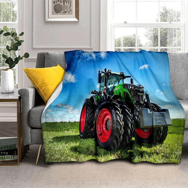 3D Retro Car Tractor Truck Series HD Blanket,Soft Throw Blanket for Home Bedroom Bed Sofa Picnic Travel Office Cover Blanket Kid