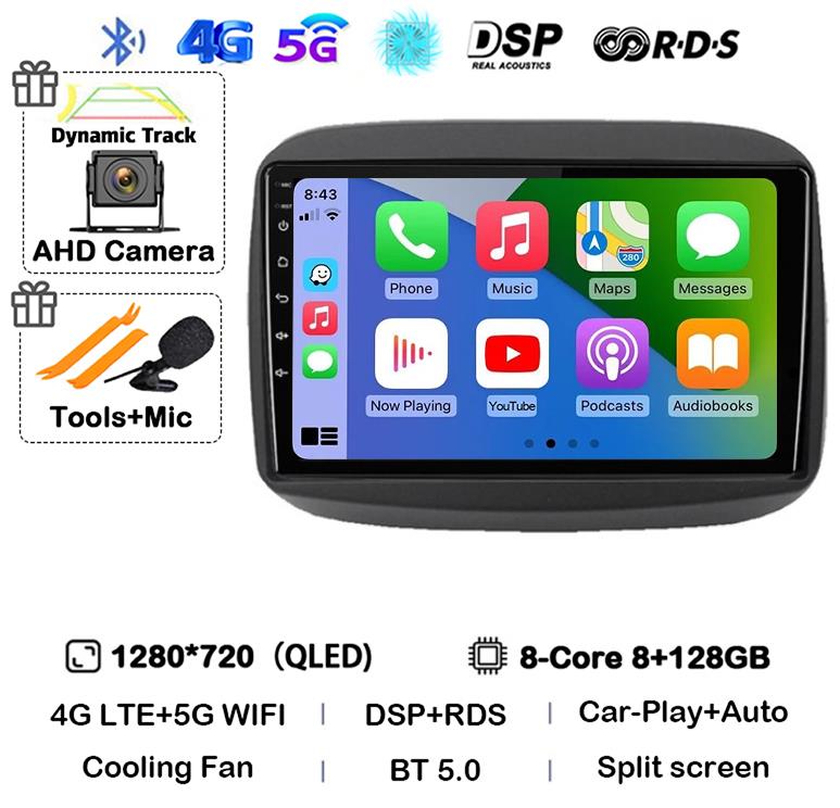Android13 QLED For Fiat Mobi 2016 2017 2018 -2022 Car Radio Multimedia Video Player GPS Navigation Stereo Carplay 4G WIFI No DVD