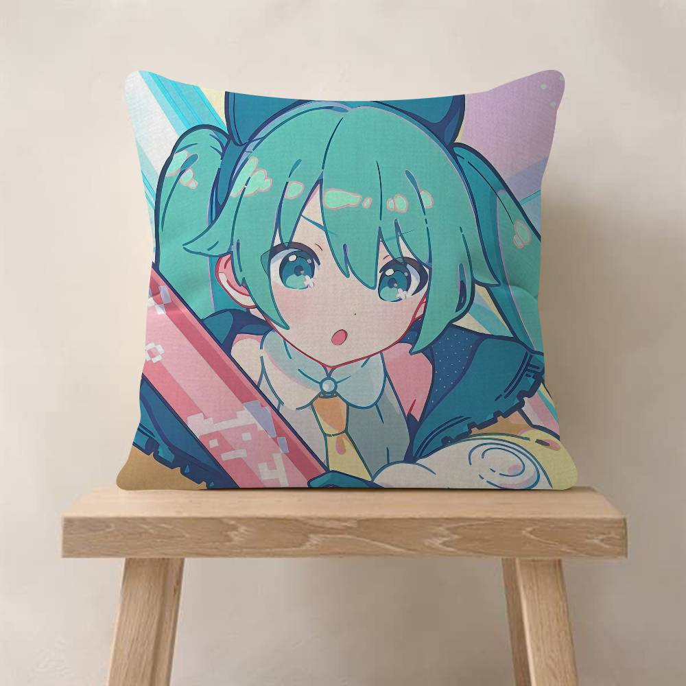 Music H-Hatsune Girl M-Mikues Cushion Cover Car Throw Pillow Case For Sofa Car Christmas Gift
