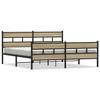 VidaXL Metal Bed Frames Without Mattress Sonoma Oak 180x200 Cm, Double Bed, Bedroom Furniture, Guest Bed, 3308472