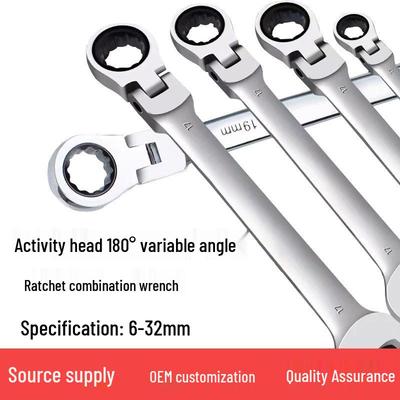 72-Tooth Universal Ratchet Wrench with Open-End and Movable Head for Labor-Saving Use