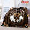 Native American Wolf Kopfschmuck Druck Flanelldecke, Tribal Tier Überwurf für Bett Sofa Couch, Weiche Gemütliche Leichte Decke
