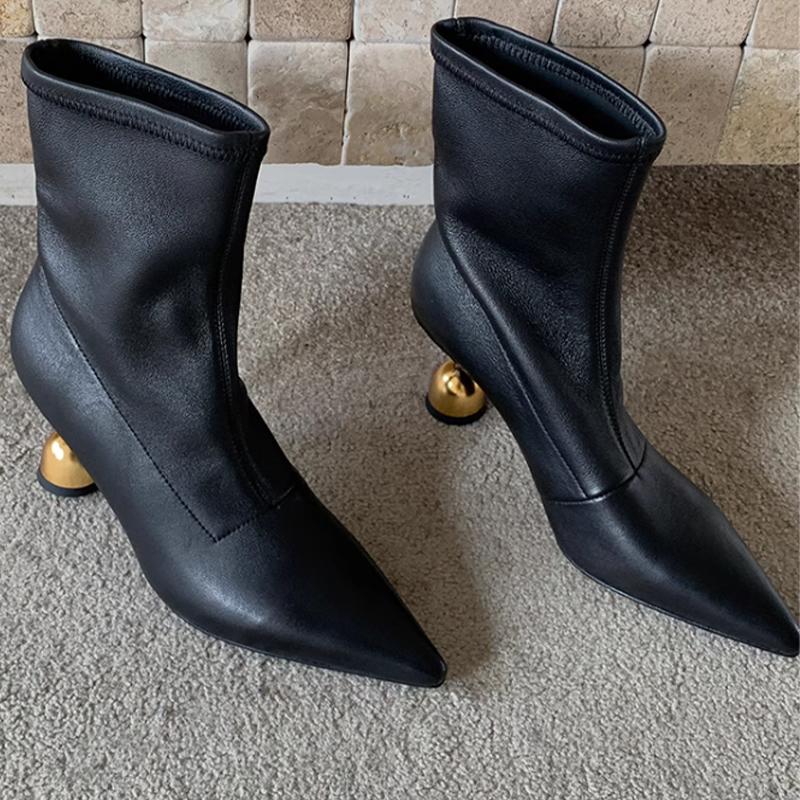 Fashion Ankle Boots for Women Pointed Toe Fashion Heeled Shoes Winter Designer Chelsea Boots 2025 New Dress Luxury Botas De Mujer Shoes