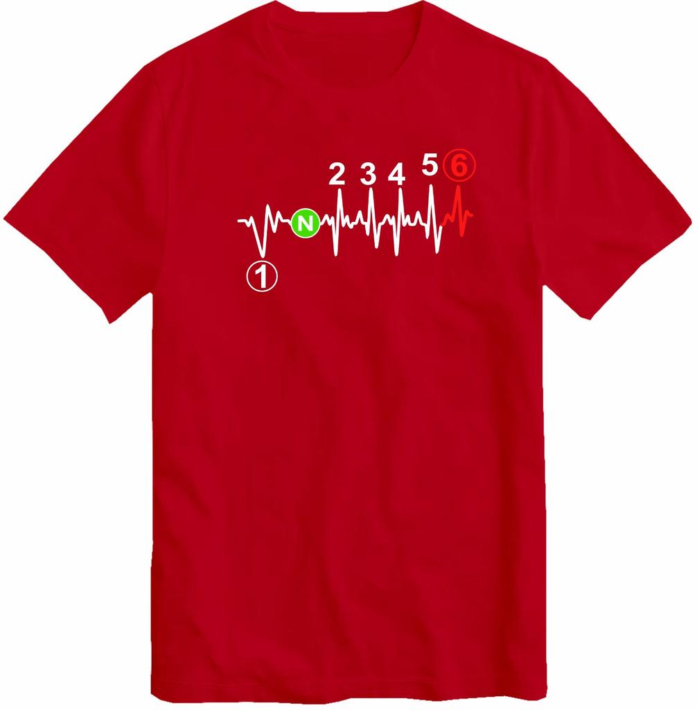 Motorcycle Biker 1N23456 Bike Gear Shift TShirt Heartbeat Gear Shift 1 Up 5 Down SuperMoto Biker T Shirt Top Tee