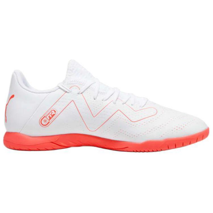 Puma Future Play Soft Comfortable Soccer Shoes Men Sneaker White Fire-Orchid Red 107382-01