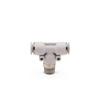 White Nickel-Plated PB10-04 Three-Way Quick Connect Pneumatic Fitting for Air Compressor