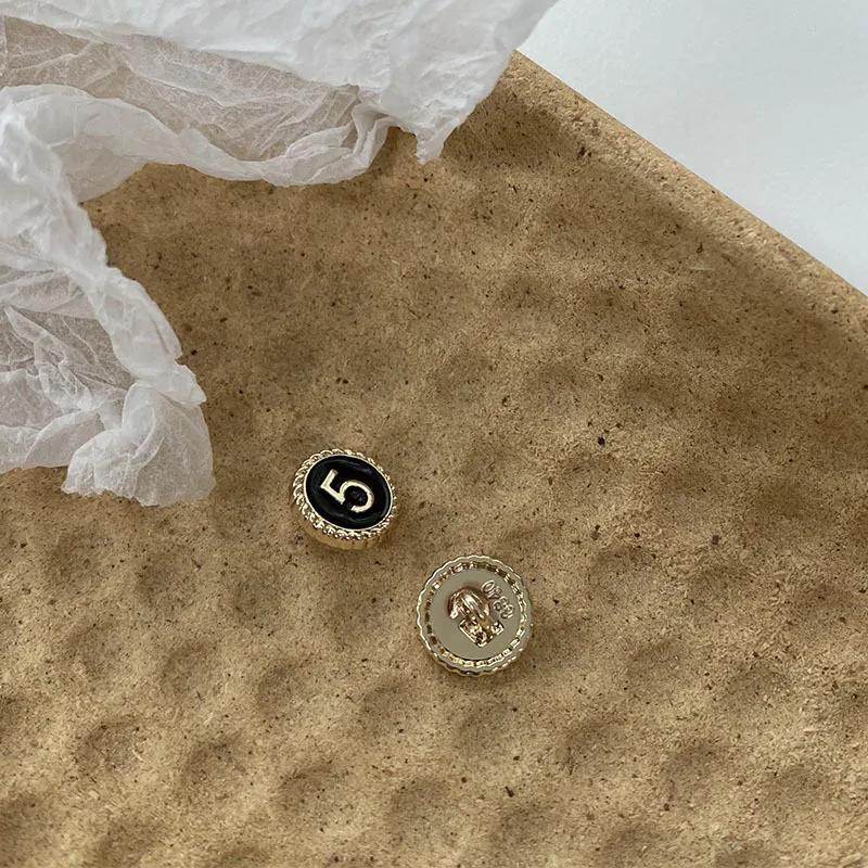 10pcs Fashionable Buttons 11mm Round Number 5 Metal Shank Buttons Woman's Blouse Sweater Sewing Accessories