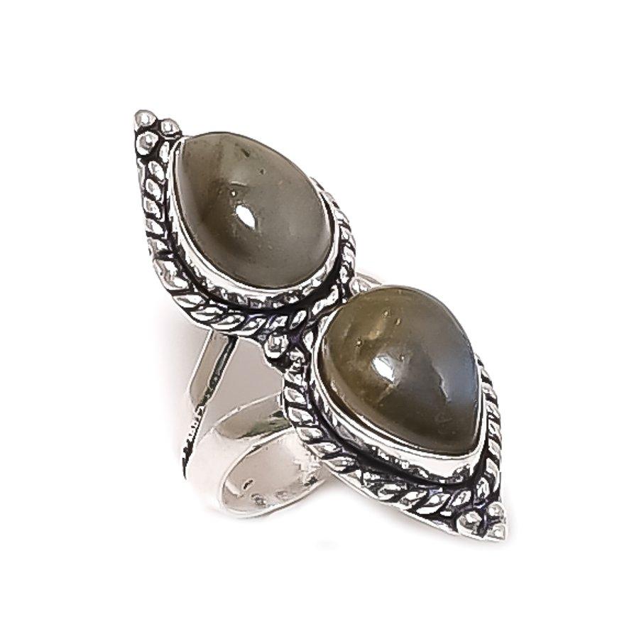 

Natural Labradorite Gemstone 925 Sterling Silver Jewelry Ring Size 9 AR-16801