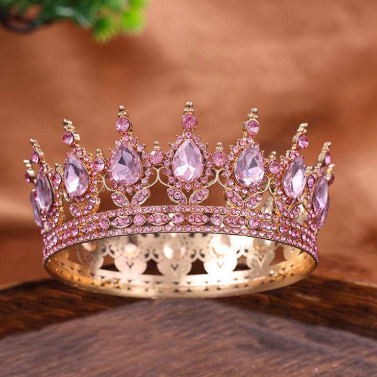 A Full Circle of Alloy Crown Headwear for Brides Wedding Dress Accessories Birthday and Coming of Age Gifts Retro Round Crown Hair Accessories