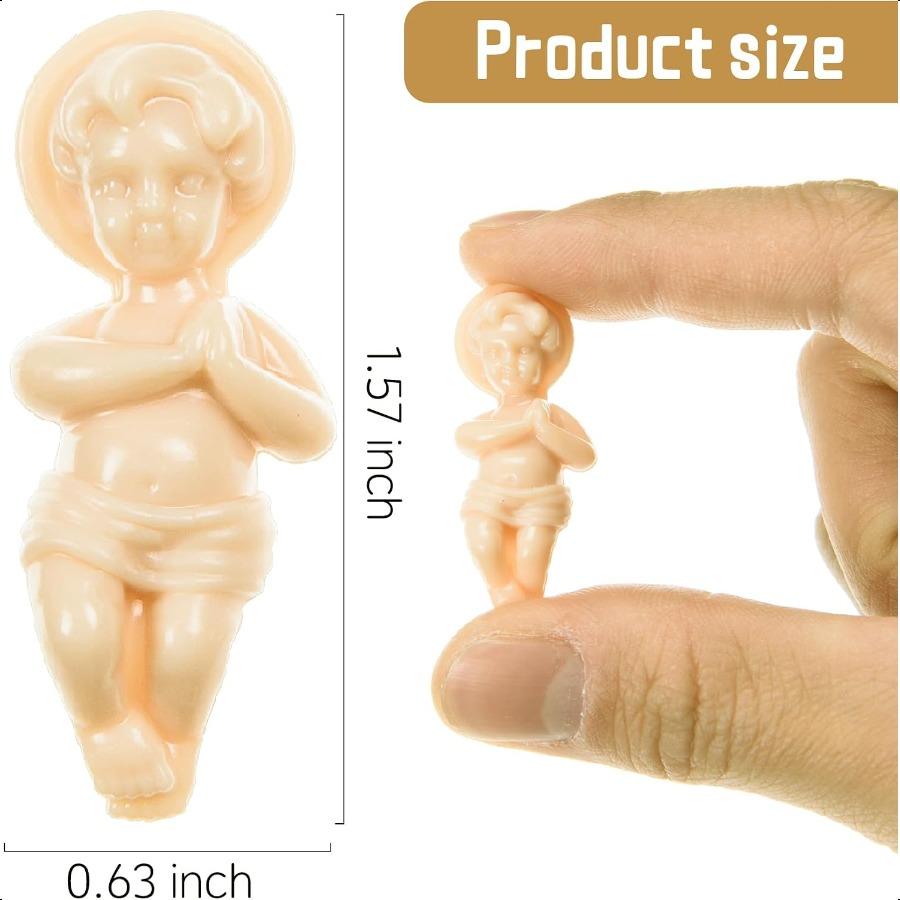 

50 шт. Фигурка младенца Иисуса для Королевского пирога 1,5 Фигурка для Королевского пирога Пластиковые мини-фигурки Иисуса Украшение для торта на вечеринку Марди Гра United States