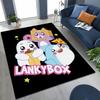Cartoon Lankybox Cute Foxy Boxy Rocky Carpet Rug for Bedroom Living Room Sofa Home Doormat Decor,Large Kids Non-slip Floor Mat