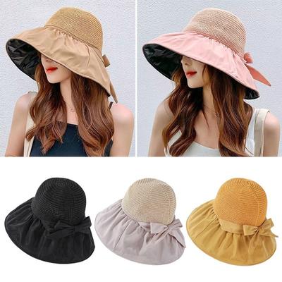 Wide Brim Sun Cap UV Protection Beach Cap Women Panama Hat