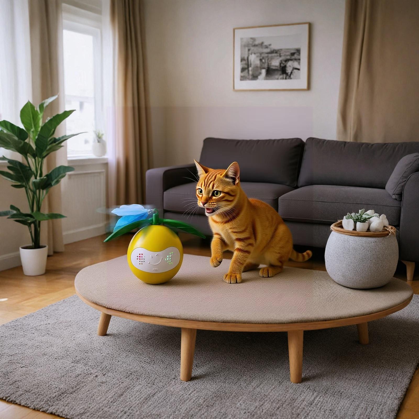 

Smart Automatic Rolling Toy Ball with Obstacle Avoidance Self-Playing Pet Toy one size жёлтый