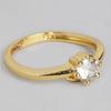 Women's Gold Plated Unusual Ring Estele with Red American Diamond (unregulated)