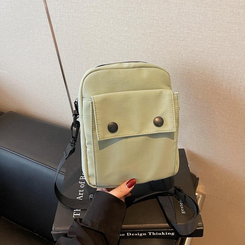 

Trendy Brand Simple Mini Canvas Bag Bag Women S Fashion Couple Mobile Phone Bag Casual Messenger Bag зелений
