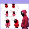 Stylish Squid Game Keychain Red Guard Staff Worker Figure Pendant For Fans