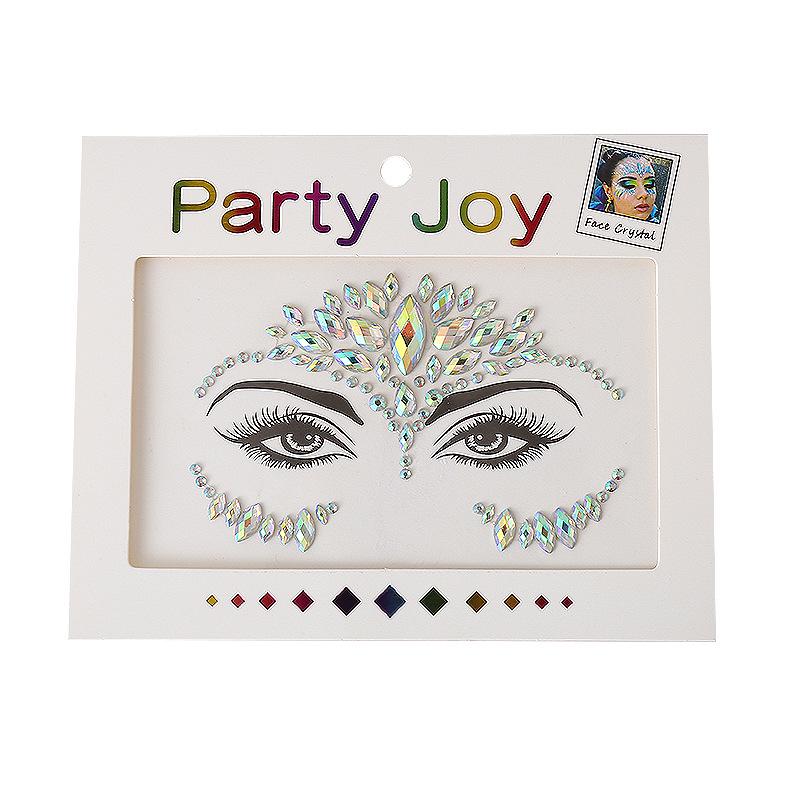 Pegatinas de Pedrería PARTYJOY: Gemas para Maquillaje de Rostro y Ojos para Festivales de Música