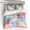 Star Cloud Rainbow Unicorn Bedding Set King Queen Double Full Twin Single Size Bed Linen Set