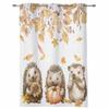 Autumn Leaves Pumpkin Mushroom Hedgehog Curtains for Bedroom Living Room Drapes Kitchen Kid's Room Window Curtain Home Decor