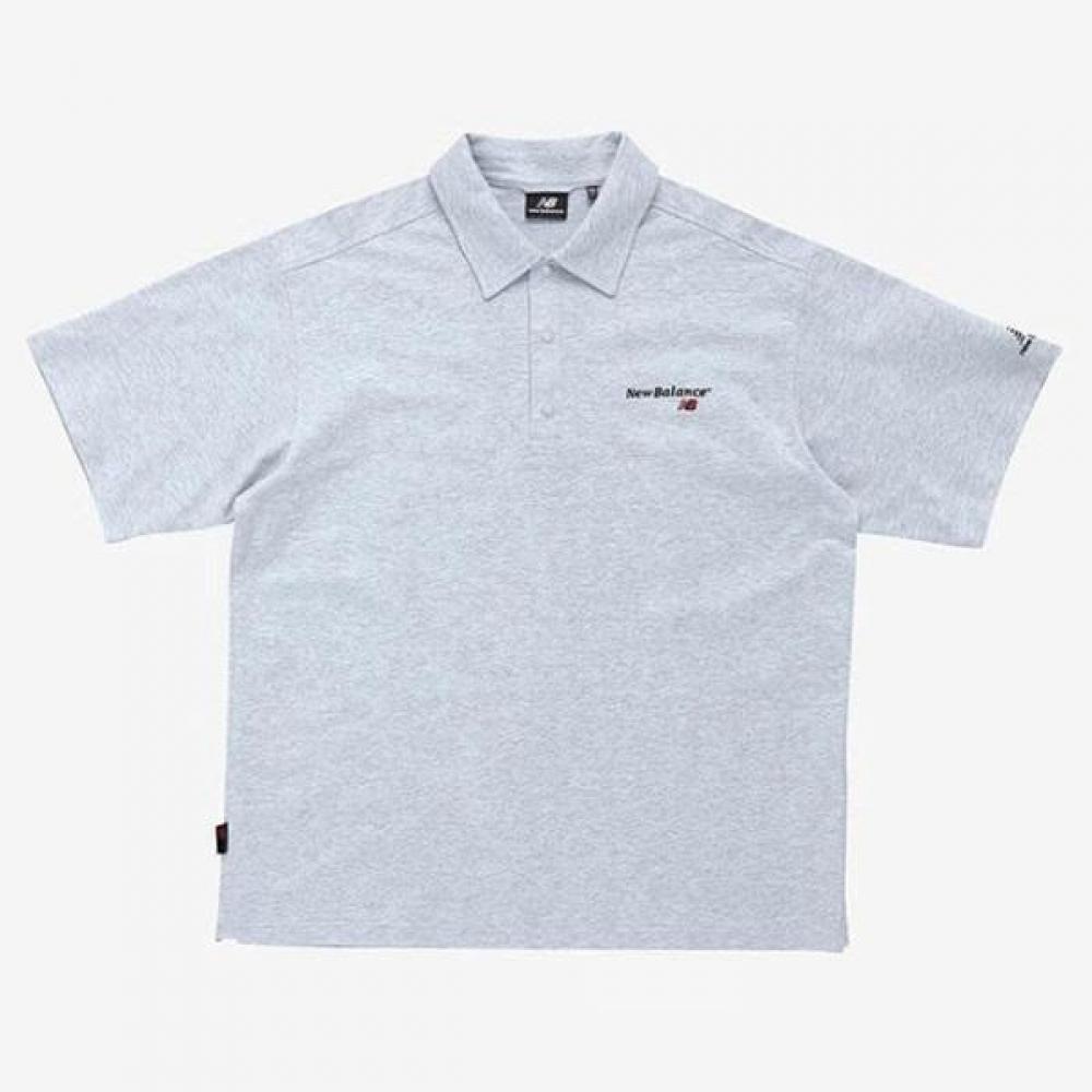 

New Balance Half Club Unisex Polo T shirT shorT Sleeve lighT Gray Nbnfd2 90(S)