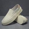 Cross-Border One-Pedal Men'S Shoes First-Layer Cowhide Thick-Soled Casual Board Shoes Spring New Lazy Foot Cover White Shoes Genuine Leather