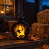 LED Decorative Flame Light Halloween Retro Pumpkin Lantern, Electronic Candle Light, Vintage Festive Lighting Handheld Lamp for Bar Haunted