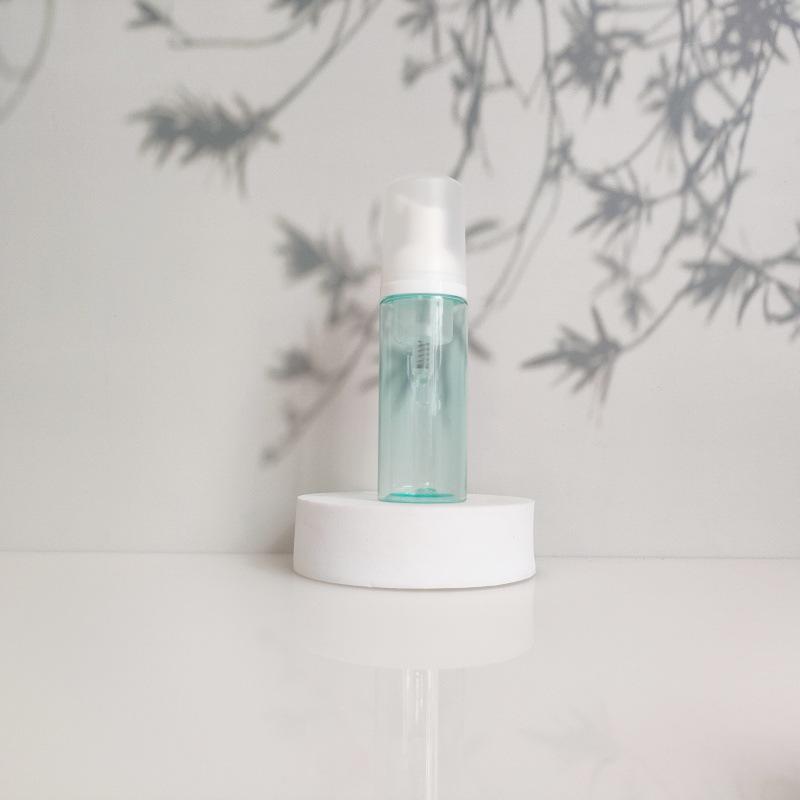 60ml Portable Transparent Green Facial Cleanser Foaming Bottle