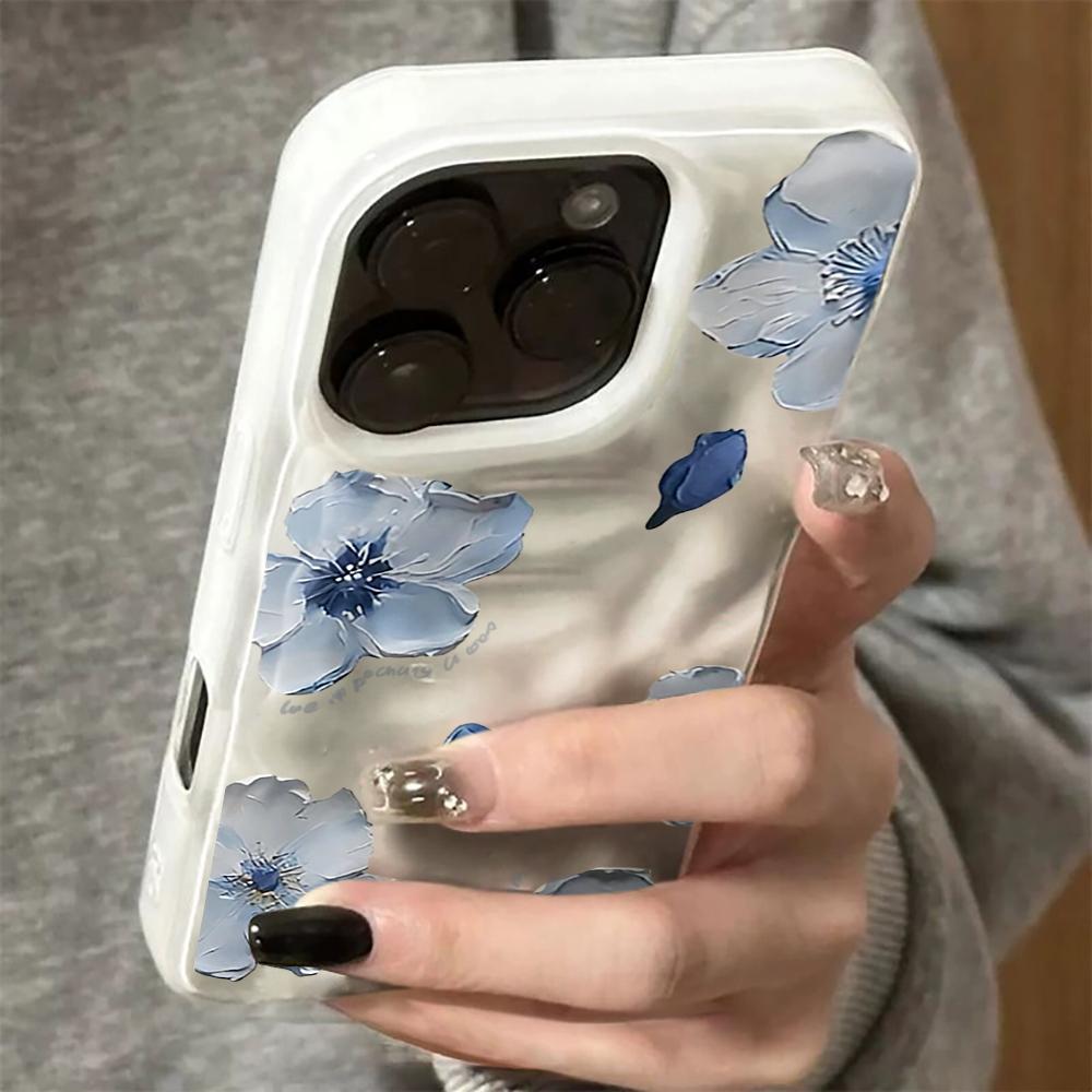 

Летний чехол для телефона с 3D-текстурой лепестка цветка для iPhone 17 16 15 14 13 12 11 Pro Max Plus 17 Air Простой чехол со складчатой текстурой iPhone 14 Pro