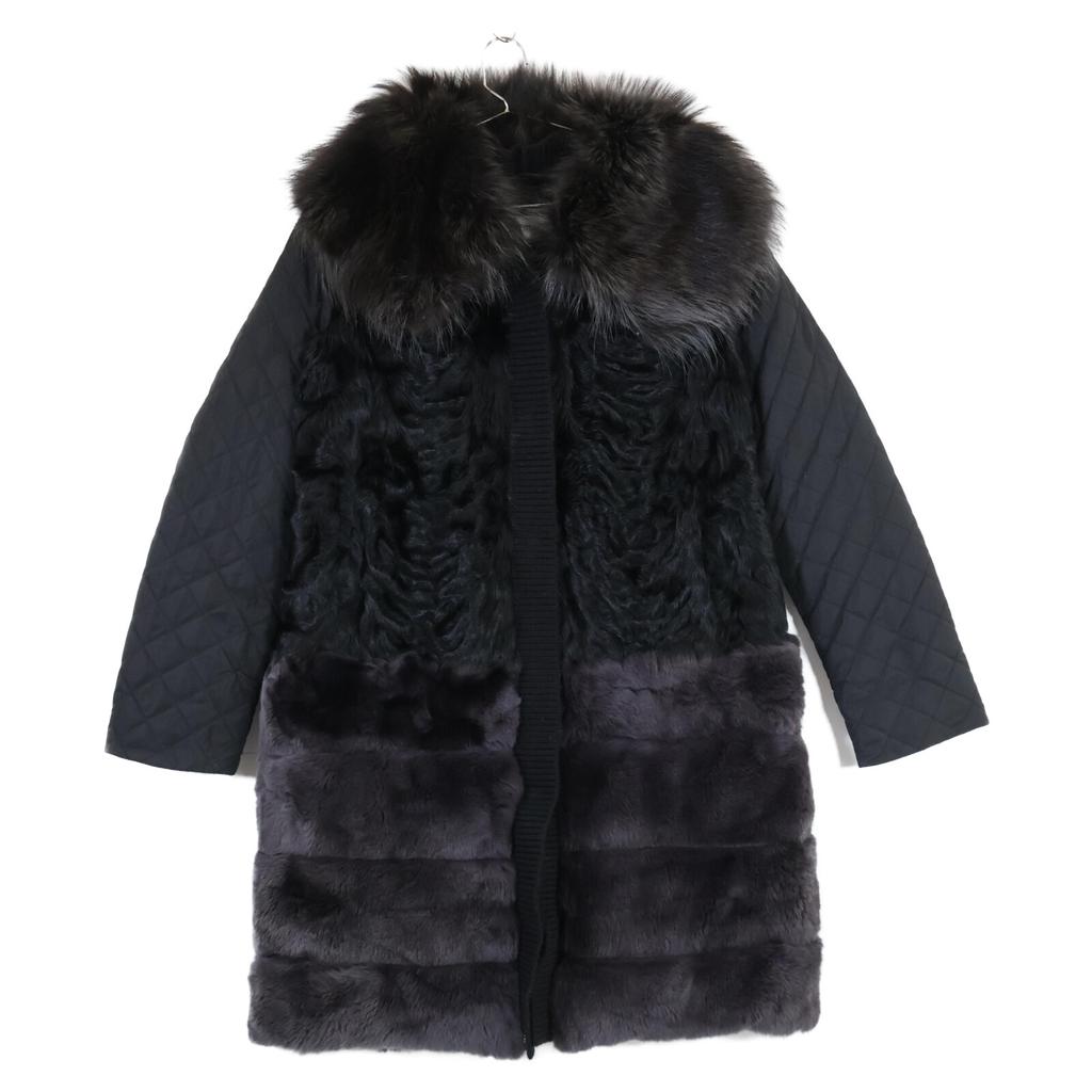 SPORTMAX [Domestic regular] 24660203 Real fur x quilting switching down coat 42 blackUsed