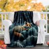 1pc Fox Printing Lightweight Flannel Blanket, Comfortable and Warm Blanket, for Camping Sofa Bed and Couch Office, in All Seasons, outdoor Blanket