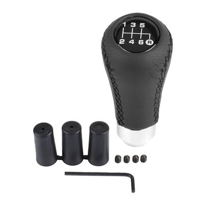 Universal Car Vehicle 6 Speed Gear Shift Knob PU Shifter Stick with 3 Hoses Black