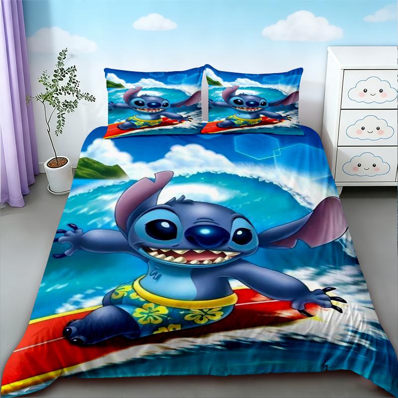 Twin Duvet Cover Stitch & Lilo Cartoon Quilt Cover Soft and Breathable Bedding Set for Bedroom Decor Dormitory Gifts