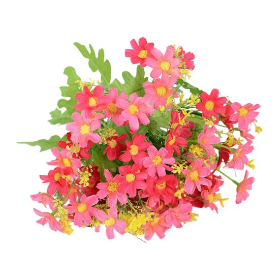 28-Köpfige Künstliche Blumen für den Außenbereich UV-beständige Kunstseide Wildblumen mit Stiel Fake Blumengesteck für Pflanzgefäß Hängekorb Veranda Terrasse