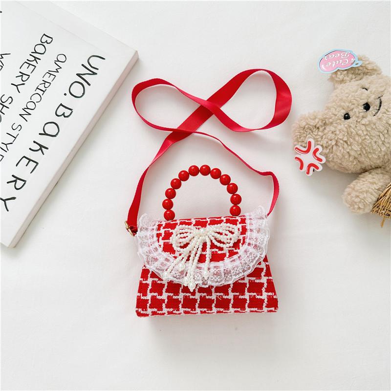 Adorable Red Princess Bag For Girls Featuring Fun Plaid Bow Design Perfect For Preschool