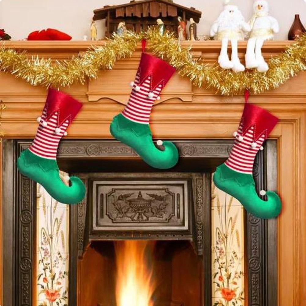 Decorative Elf Christmas Stocking Gift Bag Hanging Christmas Stocking Ornaments  Kids