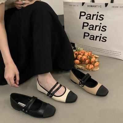 2024 Retro-Stil Damen Mary Jane Schuhe Mode Flach Mixfarben Frühling und Herbst Damen Outdoor Komfort Weiche Sohle Ballerinas