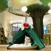 Warm Winter Holiday Cat & Dog Bed: Luxury Semi-Enclosed Thickened Sleeping House