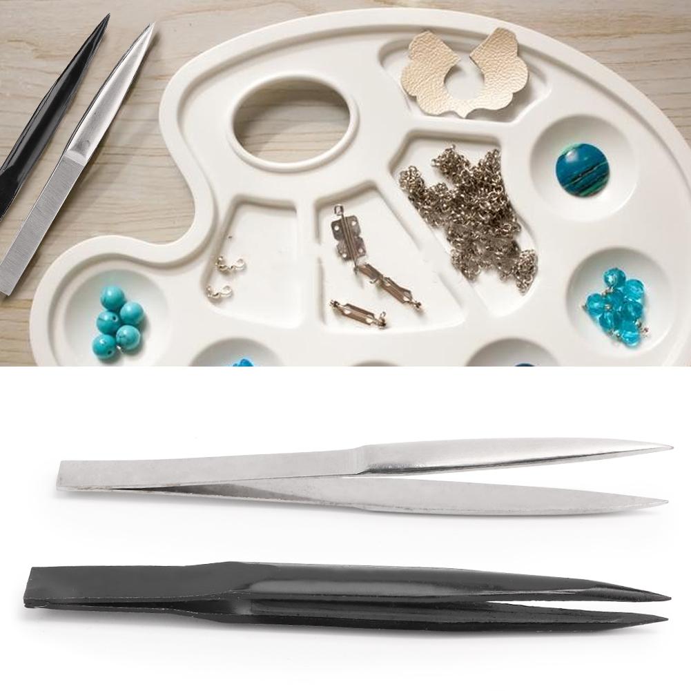 2pcs Thickened Chain Tweezer Hard AA Clip for Jewelry Making Tool