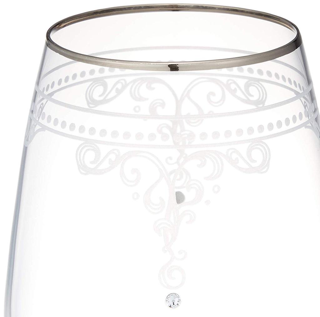 JILL STUART Pair Wine Glasses, 340cc, Clear, Set of 2. Stylish and Cute. Perfect As a Wedding Gift. Made In Japan. Comes In a Gift Box and Is Wrapped.